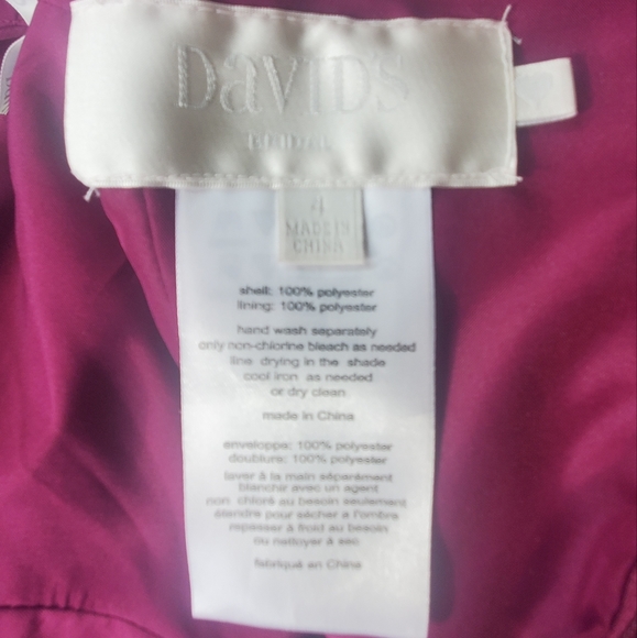 Davids Bridal Sangria Bridesmaids Dress - Picture 5 of 12